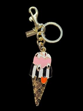 Letter "C" Gold Ice Cream Key Fob